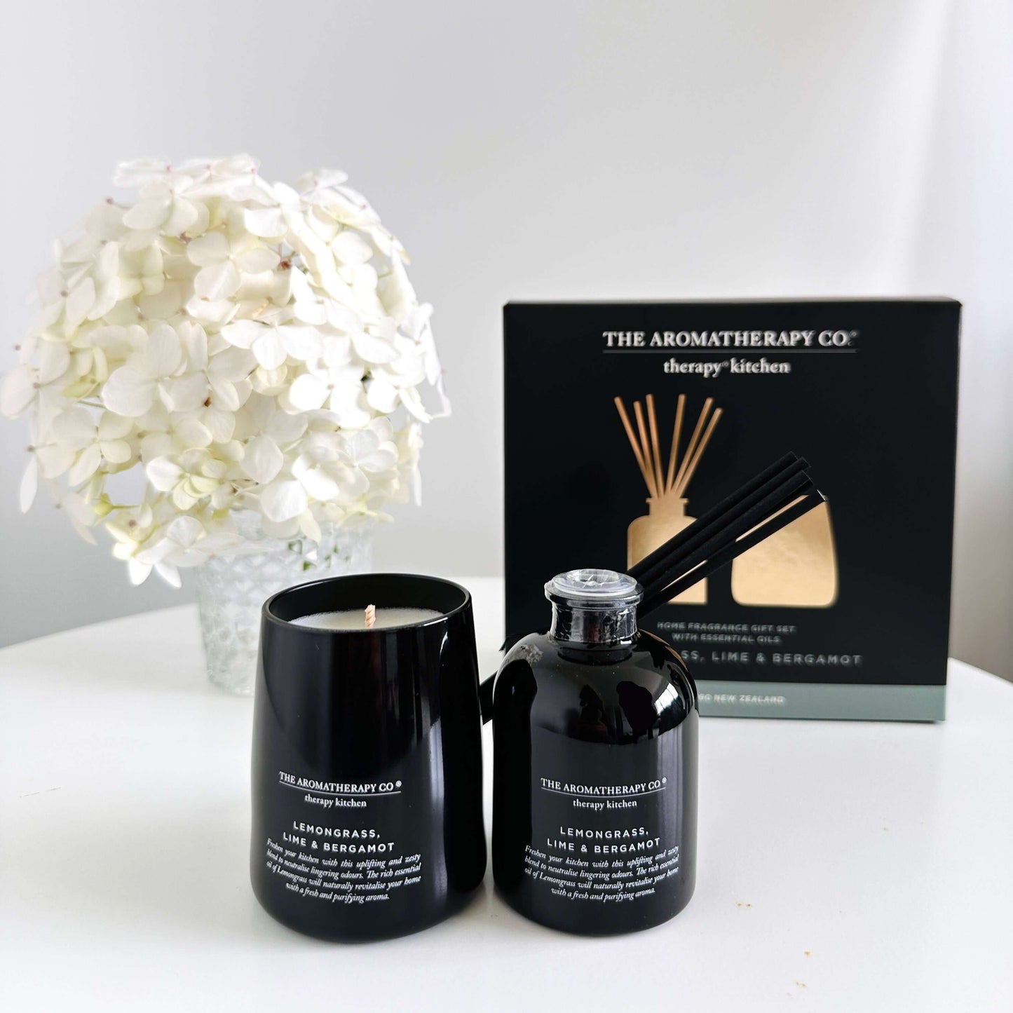 Aromatherapy Candle & Diffuser, Lemongrass, lime, bergamot scent